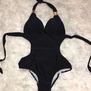 Black One Piece Bathing Suit. Swimwear